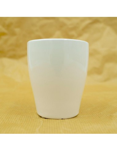Vaso in terracotta smaltata bianco diametro interno 6