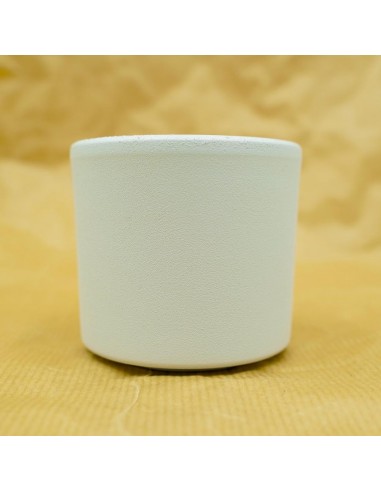 Vaso in terracotta smaltata bianco opaco diametro interno 7