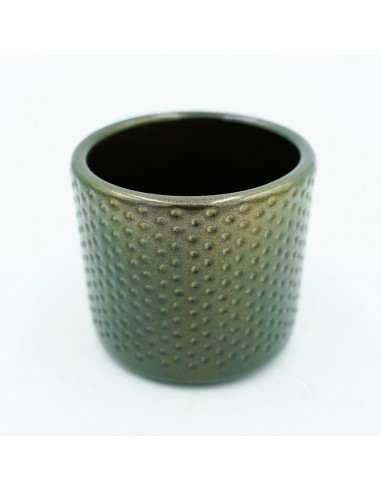 Vaso in terracotta smaltata nero metal  diametro interno 7,5
